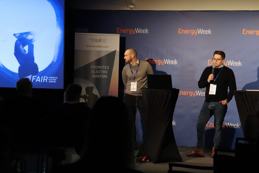 Andreas Forsgren, Isak Brändström at FAIR electric aviation seminary at Vaasa EnergyWeek 2022