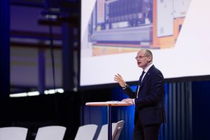 Håkan Agnevall, President of and CEO of Wärtsilä, during welcome speech at STH inauguration 1.6.2022