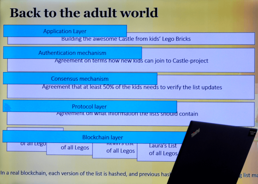 Blockchain presentation slide 2/2 - Back to the adult world