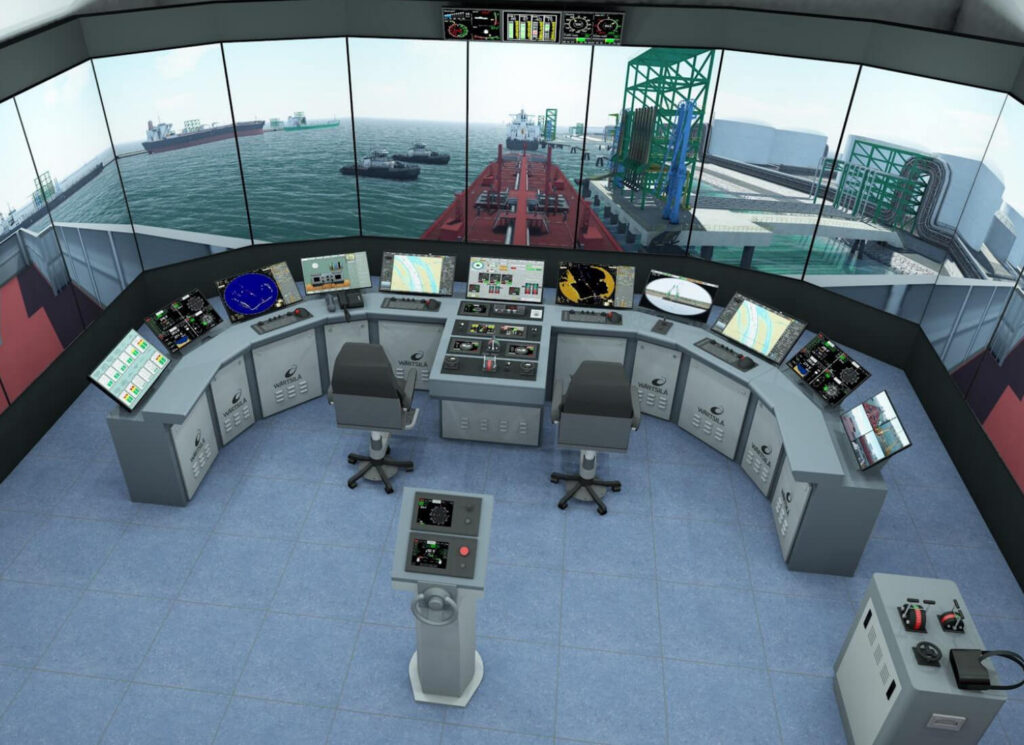 Inside a Wärtsilä maritime simulator